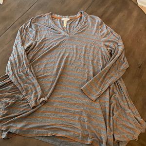 Xxl gray and orange striped Matilda Jane tunic
